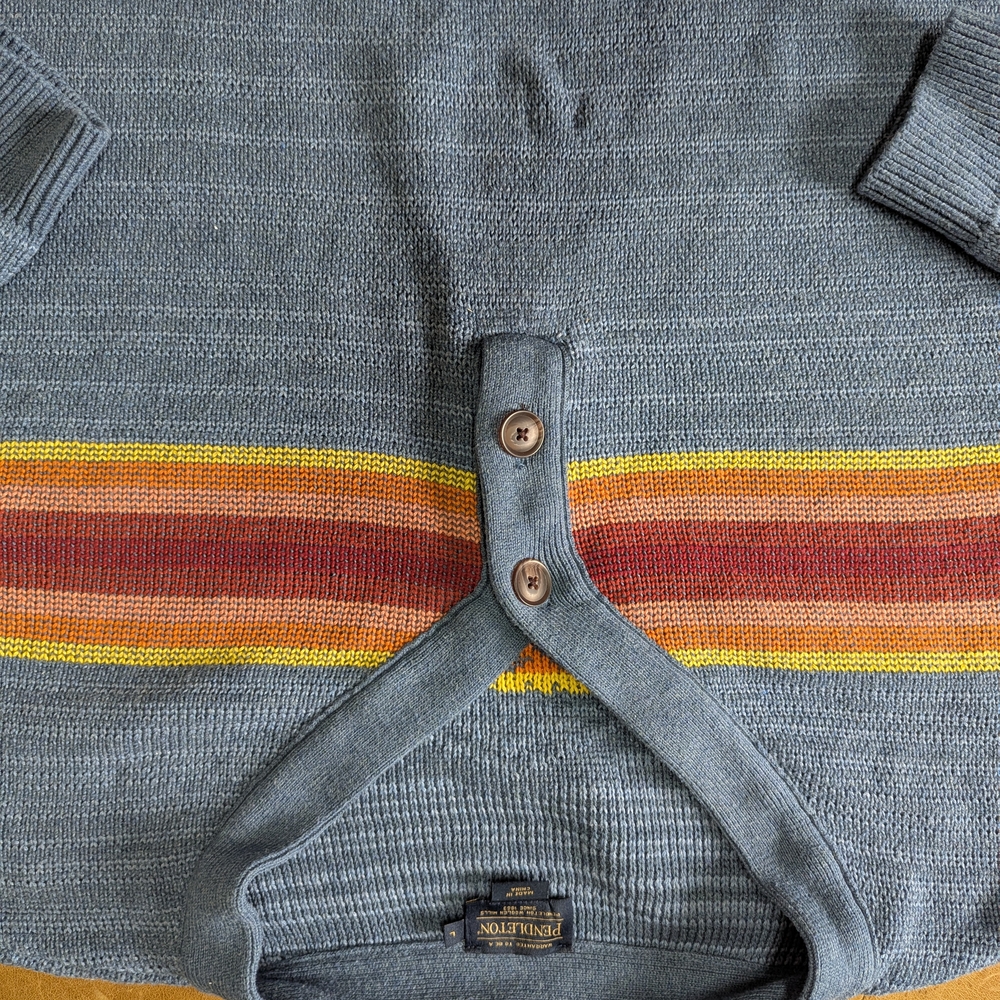 Pendleton Blue Striped Sweater - image 3